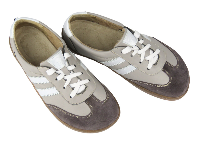 Damskie buty barefoot z naturalnej skóry Helios Komfort 469, szary
