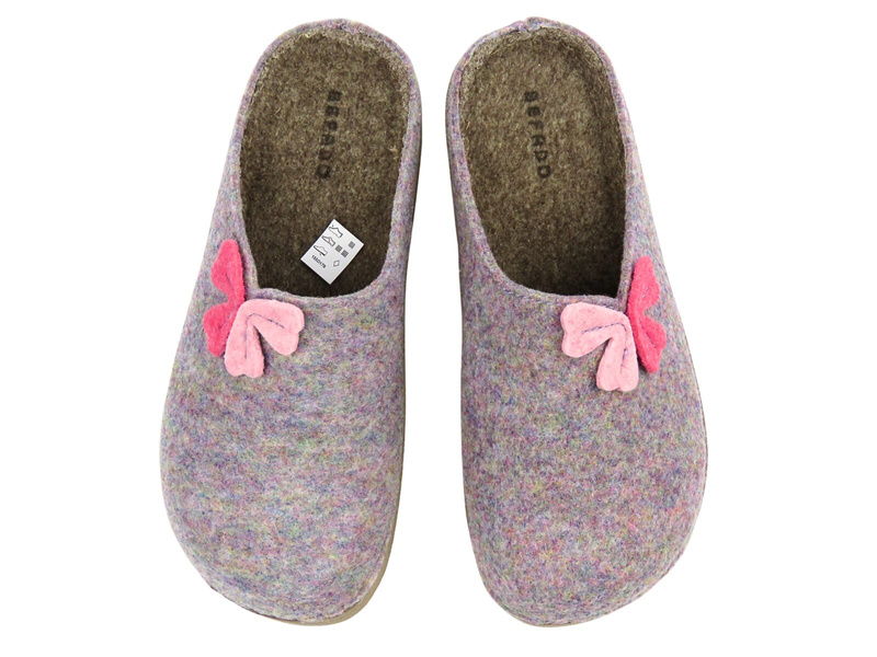 Kapcie damskie z filcu Befado 155D170, lila