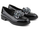 Eleganckie półbuty, loafersy damskie lakierowane - Potocki 23-12043BK, czarne 