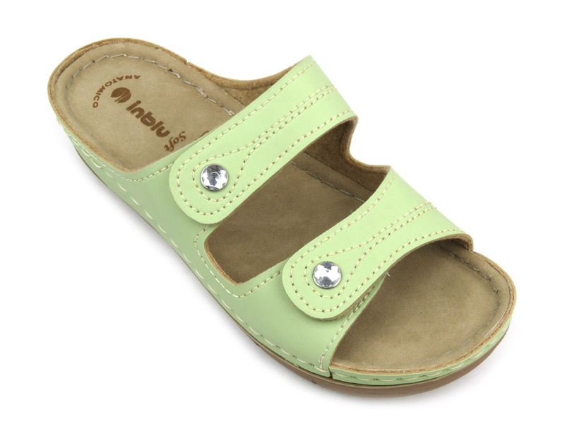 Wygodne klapki damskie - INBLU MALVA, zielone