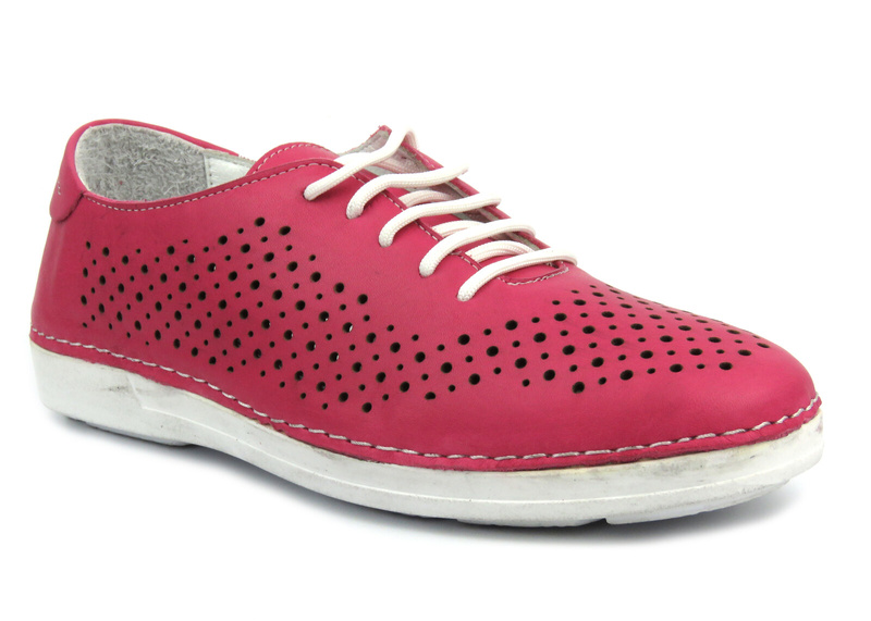 Ażurowe półbuty damskie - Artiker 52C0281, różowe