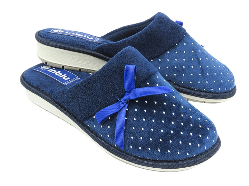 Kapcie Damskie Domowe - Inblu LB-72 Granat - Wsuwane 