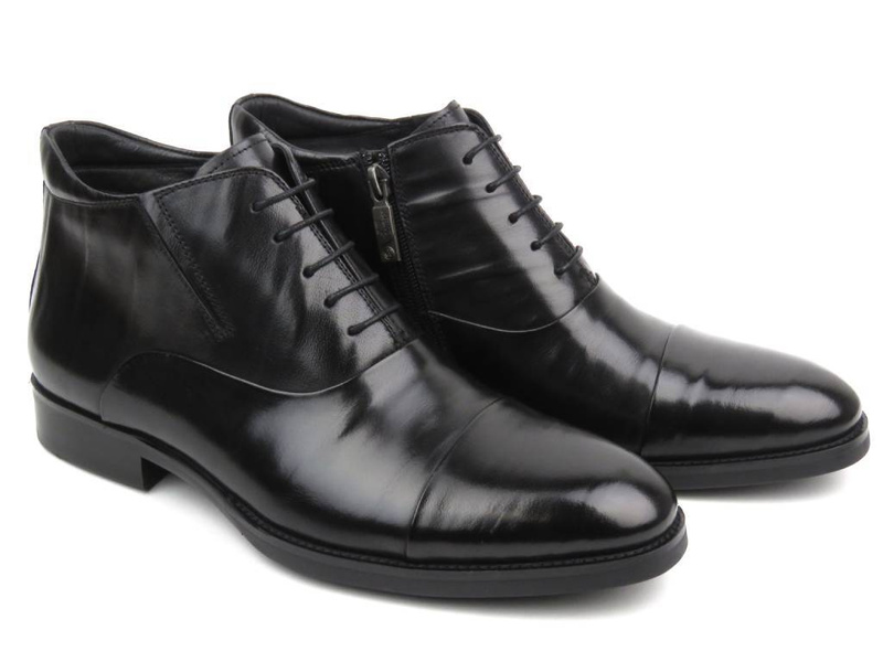 Eleganckie botki męskie na suwak - JOHN DOUBARE H35B-52-183, czarne