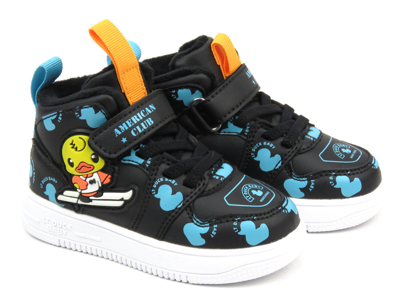 Sportowe buty dziecięce ocieplone polarem- AMERICAN CLUB BD 27/22, czarne