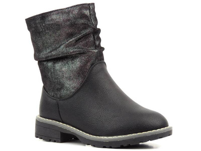 Ocieplane kozaki dziecięce - WOJTYŁKO 20148, czarne