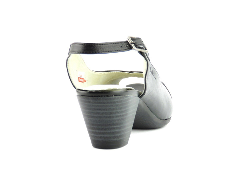 Wygodne sandały damskie ze skóry licowej - AXEL 2286, czarne