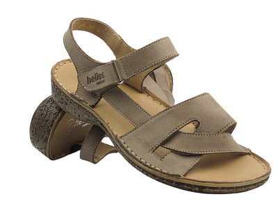 Wygodne sandały damskie polskiej produkcji - Helios Komfort 246S, beżowe