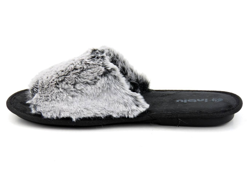 Futerkowe kapcie damskie INBLU 68-3B, szare