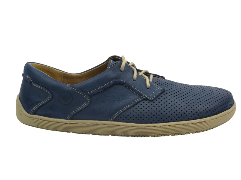 BareFoot skórzane minimalistyczne buty damskie ciemny granat Helios Komfort 715-2B