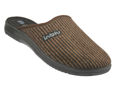 Wygodne klapki damskie Inblu DG-43 – brązowe, tekstylne na co dzień