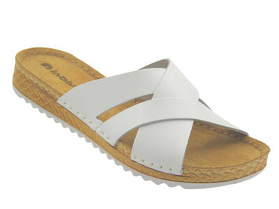 Klapki damskie na lato białe Inblu VO-05U