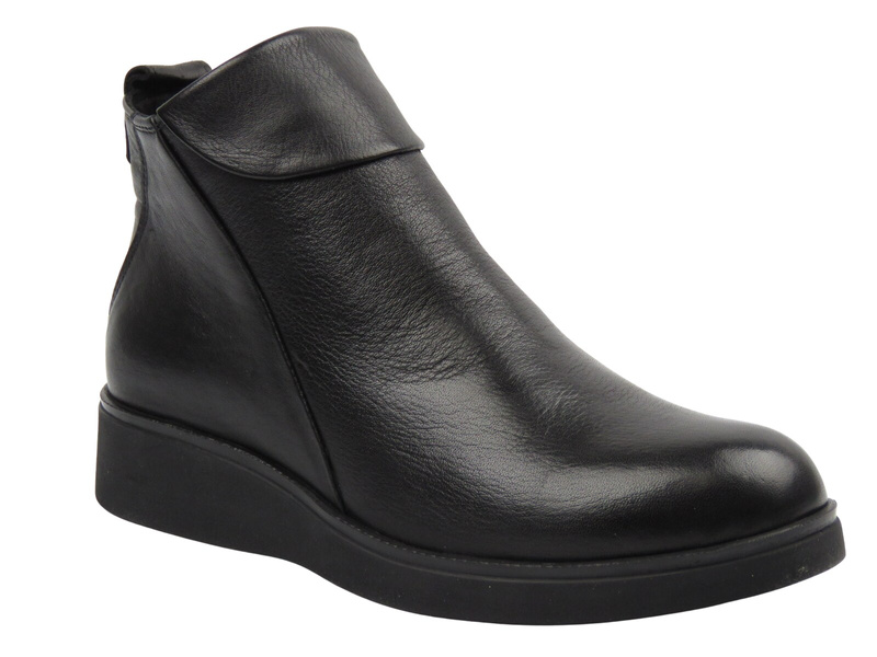 Botki damskie skórzane czarne Nika Komfort 0639-252401