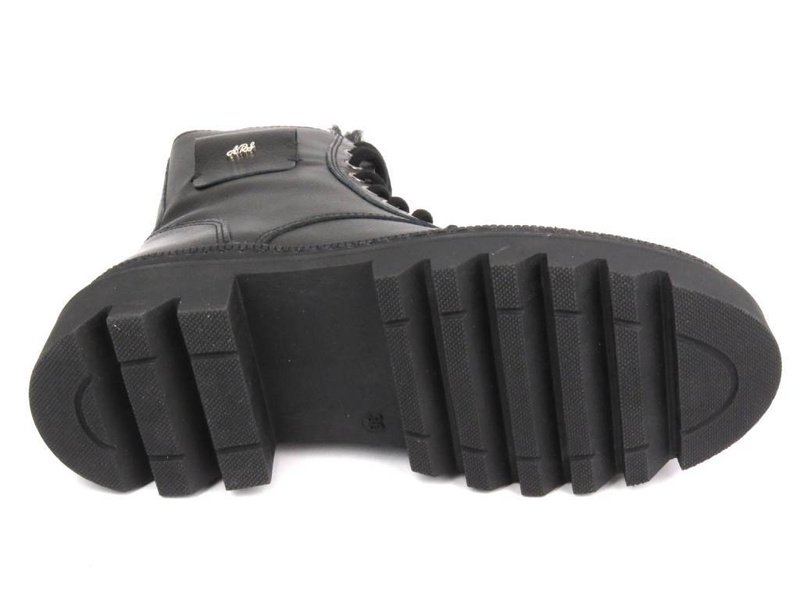 Skórzane botki damskie polskiej marki - Waldi 1186, czarny