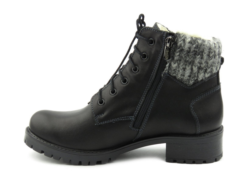 Solidne trapery damskie ze sweterkiem - Helios Komfort 565, czarne