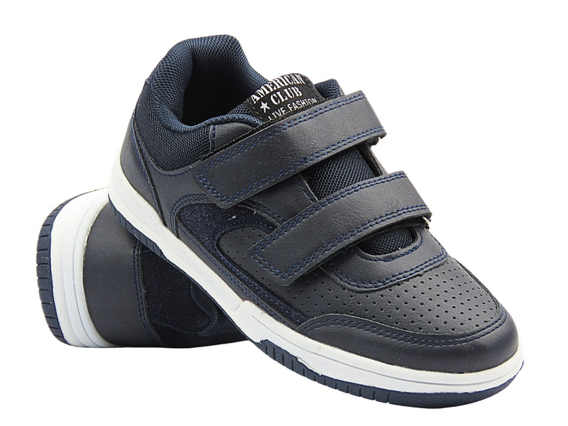 Buty dziecięce sportowe na rzepy granatowe American Club PR 01/24