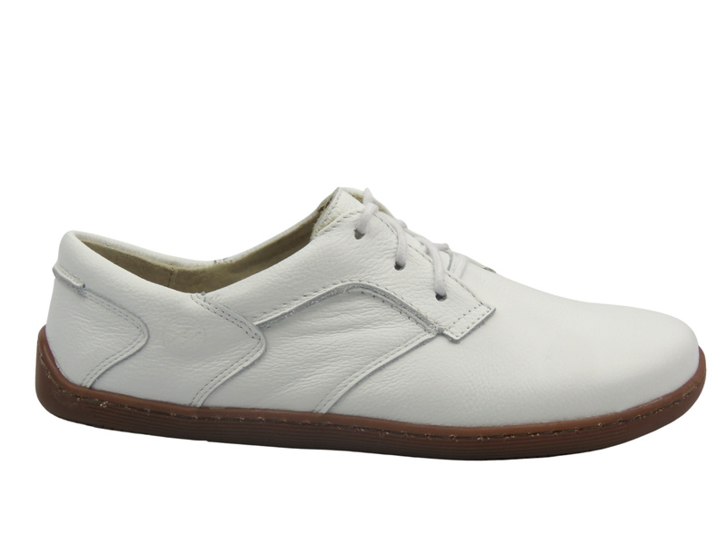 BareFoot skórzane minimalistyczne buty damskie biały Helios Komfort 715-2B 