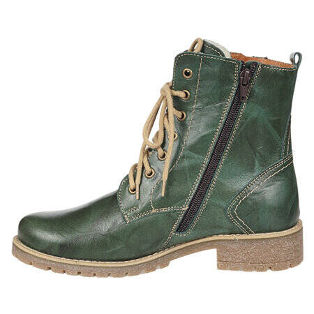 Skórzane botki damskie- Syrena 4038, zielone