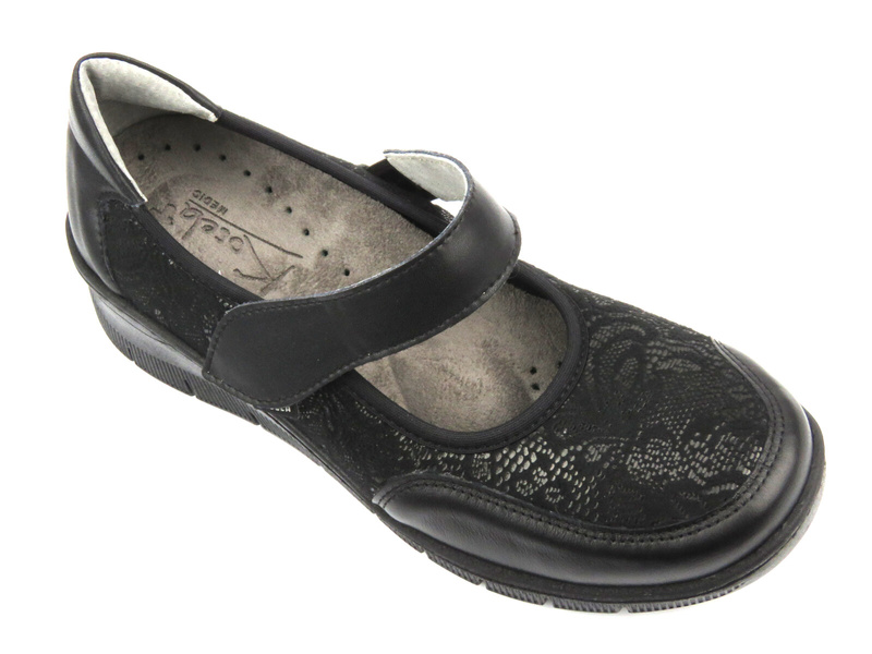 Wygodne, miękkie półbuty damskie - AXEL 9232, czarne