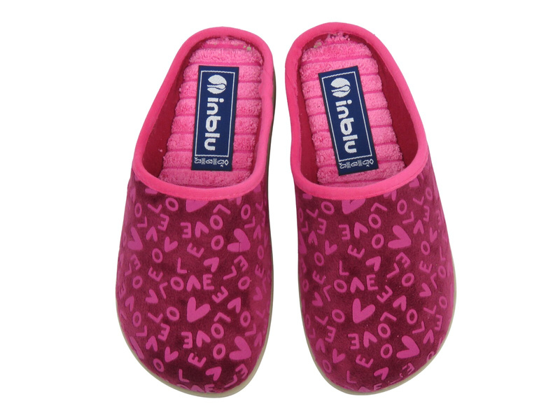 Miękkie kapcie damskie domowe Inblu ET-32, bordowy