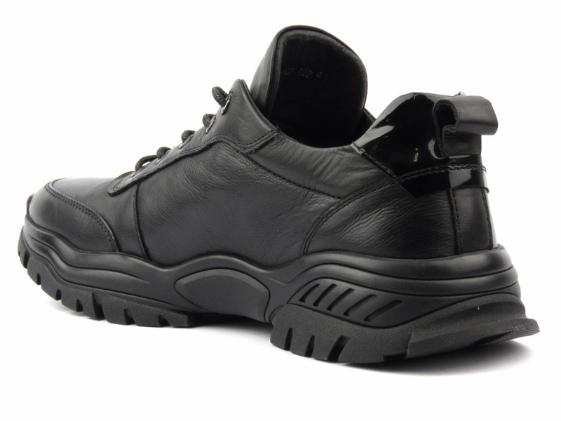 Sneakersy męskie na grubej podeszwie - JOHN DOUBARE H1706-W30-A59, czarne