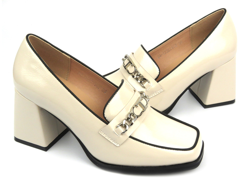 Eleganckie buty damskie - Potocki 24-12322, beżowe