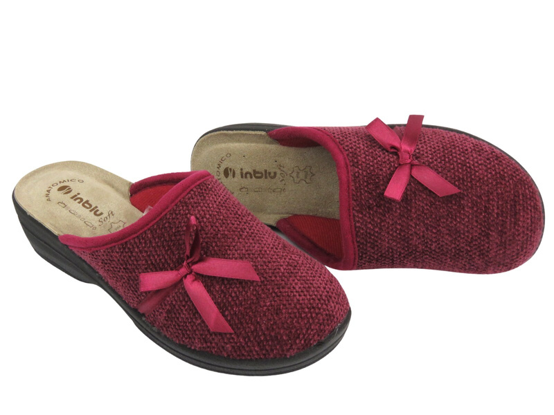 Wygodne kapcie damskie INBLU LV-11, bordowe