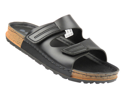 Wygodne klapki damskie Inblu VULCANO – czarne, regulowane, na co dzień