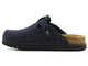 Filcowe kapcie damskie ze skórzaną wkładką - Inblu DJ-07, granatowe
