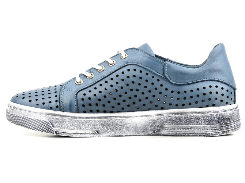 Wygodne półbuty damskie wiosenne - MANITU 850002, niebieskie