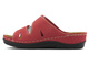 Wygodne klapki damskie ze skóry naturalnej - INBLU OE-02, czerwone