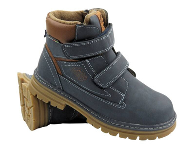 Trzewiki dziecięce American Club na rzepy - XD 99/23, granatowe