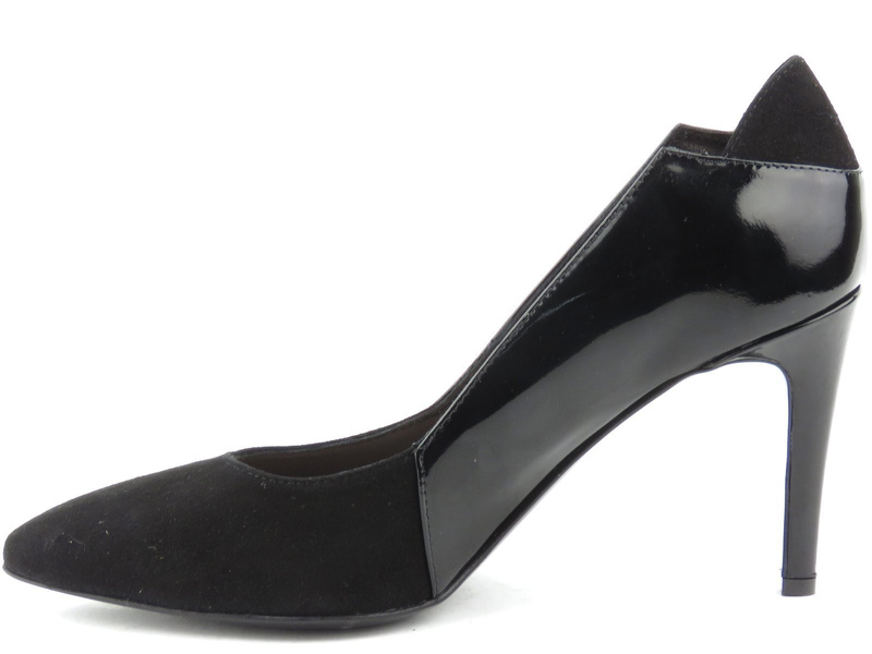 Ekstrawaganckie czółenka na szpilce - Conhpol Bis B-4107, czarne