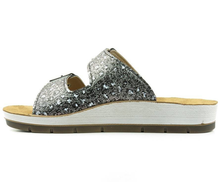 Klapki damskie ze wzorzystymi paskami - INBLU CP-10, czarne