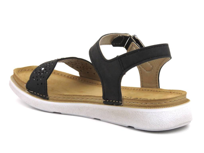 Sandały damskie z kwadratowym noskiem - INBLU LA-03, czarne