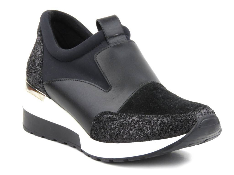 Buty damskie sportowe wsuwane - Kati 7025, czarne