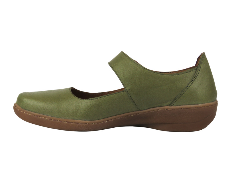 Wygodne półbuty damskie ze skóry Nika Komfort 0117-11804, khaki