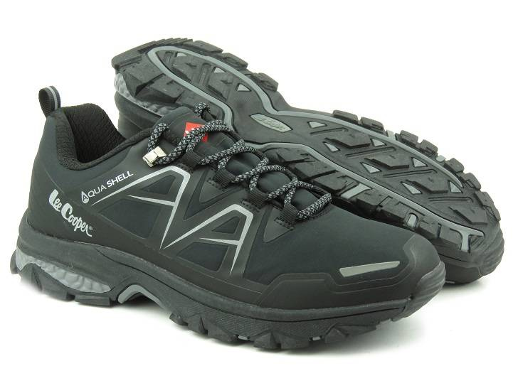 Buty męskie trekkingowe niskie z Aqua Shell - LEE COOPER 23-01-1746M, czarne