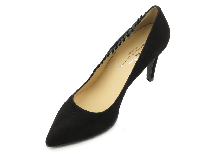 Zamszowe szpilki Brenda Zaro T3442, czarne