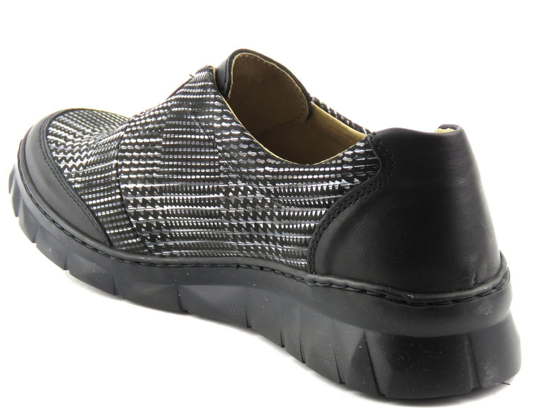 Bardzo wygodne półbuty damskie typu slip on - Helios Komfort 372