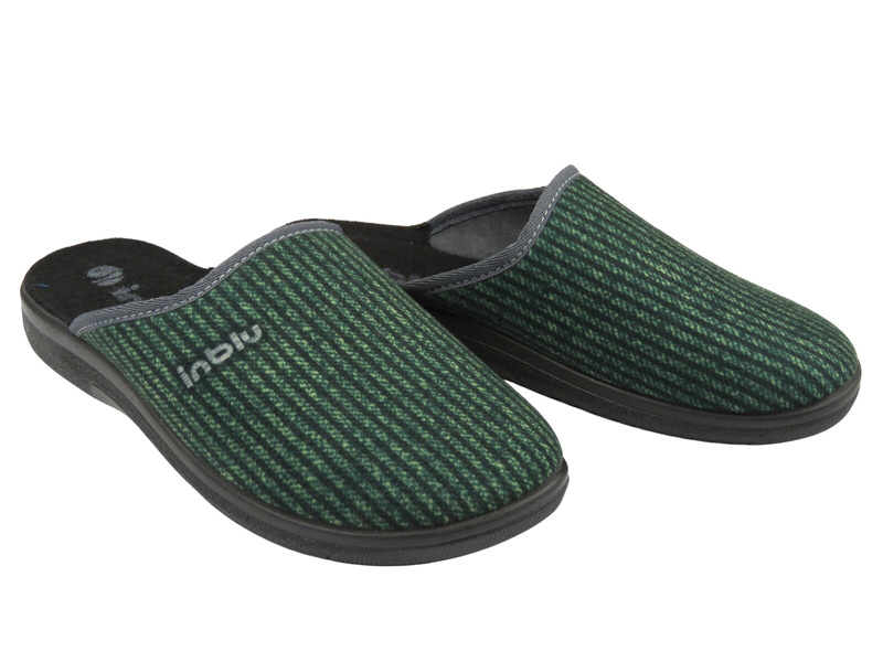 Wygodne klapki damskie Inblu DG-43 – zielone, tekstylne na co dzień