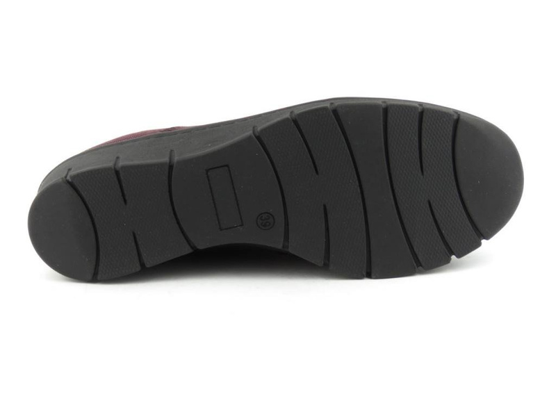 Sneakersy damskie w kolorze ciemnej wiśni - Helios Komfort 334
