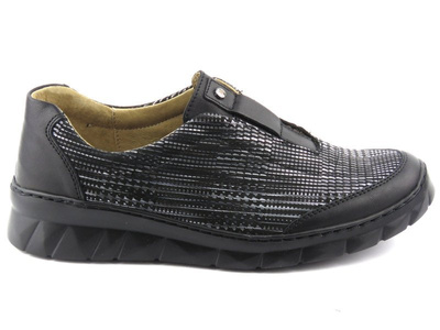 Bardzo wygodne półbuty damskie typu slip on - Helios Komfort 372