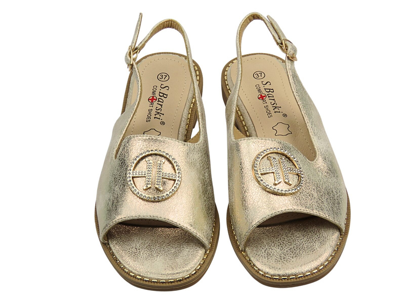 Sandały damskie- S. Barski KV51-002 złote