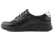 Skórzane półbuty damskie w stylu sportowym - HELIOS Komfort 386, czarne