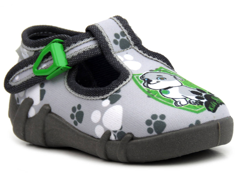 Sandały dziecięce zabudowane - RenBut 102LP1323, szare z pieskiem