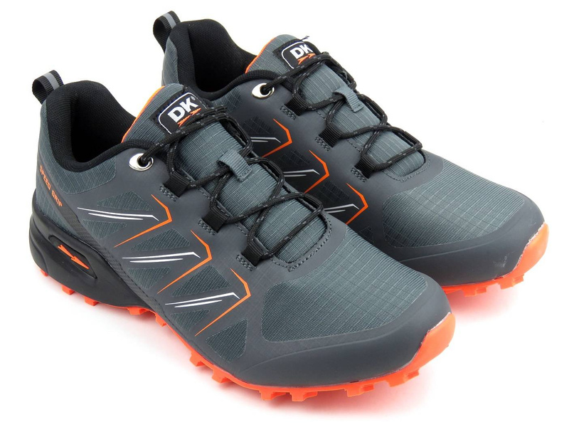 Buty męskie sportowe, adidasy do biegania - DK Speed Grip VB16763, szaro-pomarańczowe