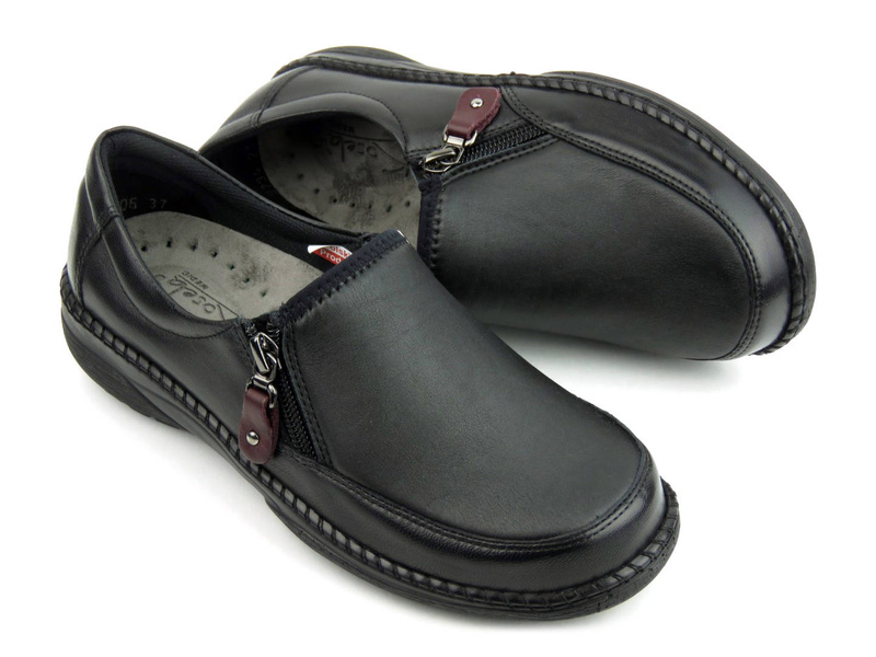 Półbuty damskie o podwyższonej tęgości K - AXEL KOSELA 9734, czarne