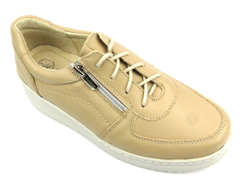 Wygodne półbuty damskie - Helios 419, jasnobeżowe