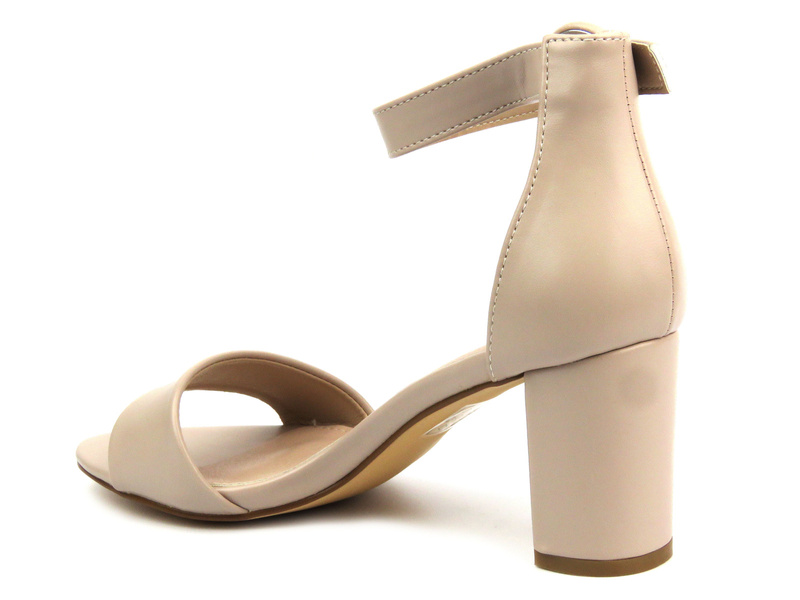 Eleganckie sandały damskie na słupku- Evento 20SD98-1617, beżowe