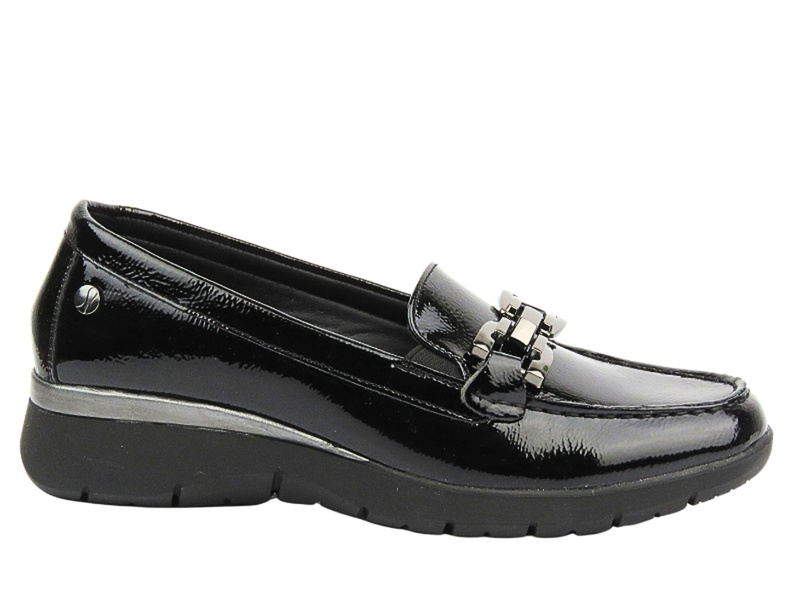 Półbuty Mokasyny Damskie - Inblu IC-21 Czarne - Wsuwane